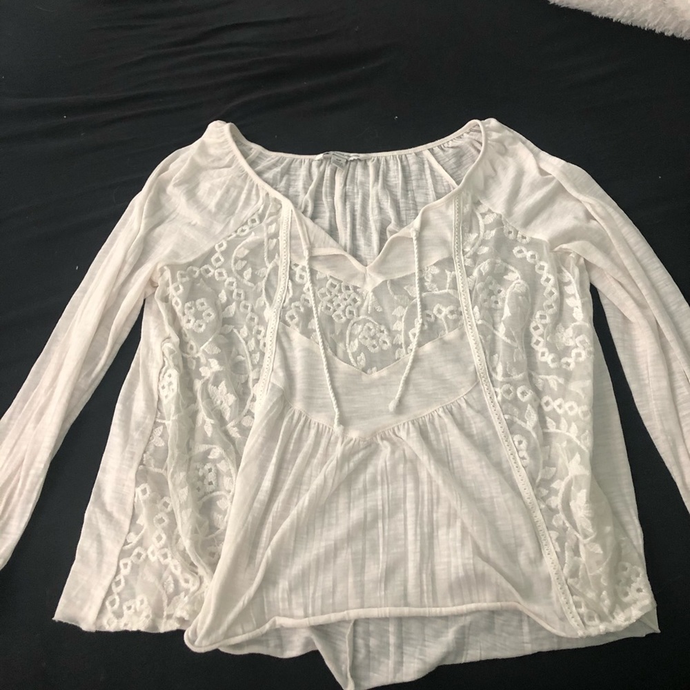 Lace boho white top